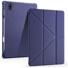 FourForce Honor Magicpad 2 ile Uyumlu Kılıf Tri Folding Silikon Kalem Bölmeli Katlanabilir Standlı Pu Deri Yumuşak Kapak, Tablet Kılıfı [akıllı Kapak, Uyku Modlu] - Lacivert