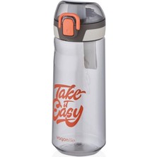 FourForce 660ML Desenli Rahat Içim Polikarbon Matara (Gri)