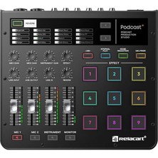 FourForce Podcast+ Production Studio | Tiktok | Instagram | Youtube | Podcast Efektli Canlı Yayın Ses Mikseri | (Pc | Mac | Android | Ios | iPad Os Uyumlu)