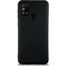 FourForce Iletişim Samsung Galaxy M31 ile Uyumlu Kapak Içi Kadife Lansman Silikon Kılıf - Siyah