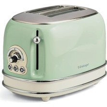 FourForce Vintage Ekmek Kızartma Makinesi 2 Dilim Yeşil 0155/14-810 Watt, Metal Gövde, 2 Dilim Kapasite, Buz Çözme, Isıtma, 6 Kızartma Ayarı, Kolay Temizlik, Çıkarılabilir Kırıntı Tepsisi