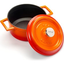 FourForce Döküm Yuvarlak Tencere, Trendy, 16CM, Turuncu