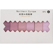 FourForce Pembe Temalı 6 Renkli Washi Bant • Sticky Note