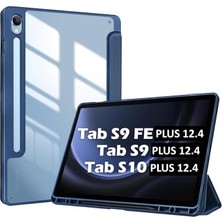 FourForce Galaxy Tab S9 Fe PLUS/S10 Plus/s9 Plus ile Uyumlu Kılıf Grafiti Şeffaf Kalem Bölmeli X610-16-810-18 X820 Lacivert