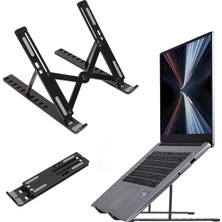 FourForce Taşınabilir Laptop Stant Bilgisayar Stant Notebook Stant Tüm Laptoplarla Uyumlu Siyah Bilgisayar Standı Taşınabilir Metal Kaymaz Stant Dizüstü Bilgisayar Stantları Stantı Siyah