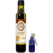 FourForce Taş Değirmen Soğuk SIKIM%100 Saf Doğal Kabak Çekirdeği Yağı 250ML (30 ml Dolum Şişesi Hediye!)