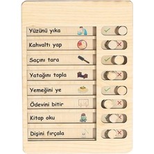 FourForce Ahşap Günlük Rutin ve Sorumluluk Panosu Çocuklar Için Eğitici Görev Takip Tablosu