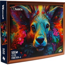 Witty Puzzlezz 500 Parça Puzzle: Çiçekler ve Geyik