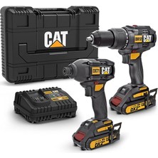 FourForce DX12K 18VOLT/2.0AH Li-Ion Çift Akülü Kömürsüz Profesyonel Şarjlı Darbeli Matkap + DX71 Kömürsüz Darbeli Tornavida Kombo Set