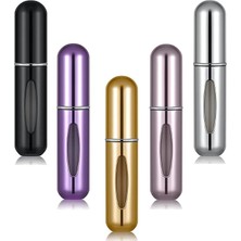 FourForce 5 Adet 5 ml Parfüm Spreyi, Doldurulabilir Parfüm Şişesi, Taşınabilir Sprey, Seyahat Için, Mini Taşınabilir Sprey Şişesi, Cep Spreyi, Altın, Mor, Pembe, Siyah, (ZM-123)
