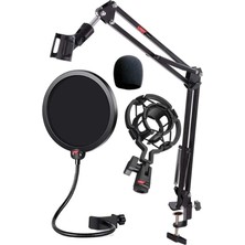 FourForce NB39PSMX Mikrofon Standı Shock Mount Pop Filter Sünger Seti