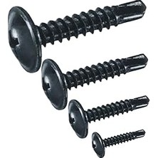 FourForce 3,9X13 mm 100 Adet Siyah Pul Başlı Matkap Uçlu Vida Otomatik Vida