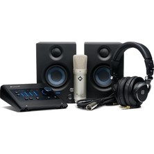FourForce Quantum Es Ultimate Bundle, Profesyonel Kayıt Seti (Ses Kartı, Kulaklık, Mikrofon, Hoparlör ve Yazılım)