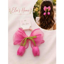 Elas Home Çocuk Genç Lale Model Lastikli Salantılı Toka
