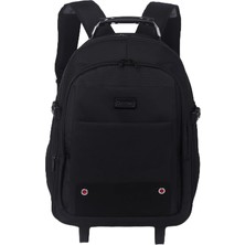FourForce Vıp Travel Serisi Tekerlekli Trolley 17,3,15,6,14 Uyumlu Sırt Laptop Çantası - Siyah