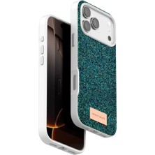 Akmanora Onegif Apple iPhone 17 Pro Bright Simli Kapak - Koyu Yeşil