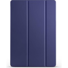 FourForce Galaxy Tab S10 Fe Plus ile Uyumlu Kalem Bölmeli Smart Cover Standlı Tablet Kılıf, Lacivert
