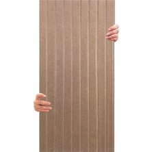 FourForce Akustik ve Dekoratif Lambiri Desenli Keçe Panel 45X90 cm / 2 Adet / 0,81 M² Bej