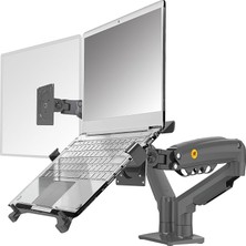 FourForce Bayou Nb 10-17" Dizüstü Bilgisayar Için Ayarlanabilir Tepsili Dizüstü Bilgisayar Montajı, 17-30" Monitör Için Vesa Plakalı Tam Hareket Kolu, Kelepçeli Gromet Montajı F160-FP (Siyah)