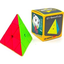 FourForce Qy Speed Cube, Pyraminx Profesyonel 3x3 Speed Üçgen Rubik Zeka Küpü -Q1 Ming S2