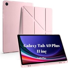 FourForce Samsung Galaxy Tab A9 Plus 11INÇ X210 X215 X216 ile Uyumlu Kılıf Kalem Bölmeli Trifolding Case Rose Gold