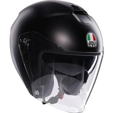 FourForce Irides Motosiklet Kaskı Açık Kask Mono Matt Black M