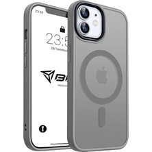 FourForce iPhone Için Kılıf Kamera Korumalı Magsafe Wireless Şarj Özellikli Mat Şeffaf Renkli Kılıf (Iphone 11 Gri)