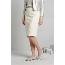 Ayakkabı Fuarı Elit HML4112 Kadın Taşlı Babet Gümüş