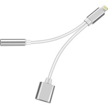 FourForce To 3.5mm Jack & Lightning Dönüştürücü | Çift Çıkış Adaptörü | Yüksek Ses Kalitesi ve Hızlı Şarj | Kulaklık Desteği | Şık ve Dayanıklı Tasarım