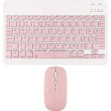 FourForce M11/M10 PLUS/M7/M8/M9/P11 Plus PRO/P12 ile Uyumlu Bluetooth Klavye Mouse Seti Pembe