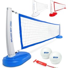 FourForce Splash Net Pro Havuz Voleybol Ağı - 2 Su Voleybolu Topu ve Pompa Dahil - Beyaz, Kırmızı Veya Mavi