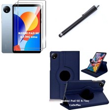 FourForce Redmi Pad Se 8.7inç ile Uyumlu Kılıf Dönen Tablet Kilifi Ekran Koruyucu+Kalem (Redmipad Se 11INÇ Değildir) Lacivert