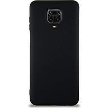 FourForce Iletişim Xiaomi Redmi Note 9 Pro ile Uyumlu Kapak ile Uyumlu Içi Kadife Lansman Silikon Kılıf - Siyah