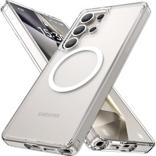 FourForce Samsung Galaxy S25 Ultra Için Elmas Şeffaf Tasarımlı Kılıf - Magsafe ile Uyumlu, Darbeye Dayanıklı Askeri Sınıf Koruma, Asla Sararma Ince Kılıf, 10 Ft Düşme Testi, Şeffaf