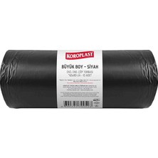 FourForce Ekonomik Endüstriyel Büyük Siyah Çöp Torbası 10’lu 65×80 Cm, Kalın & Dayanıklı, Çift Katlı, Geri Dönüştürülebilir Atık Torbası; Restoran, Fabrika, Inşaat, Ofis ve Depo Için Güçlü Çöp Poşeti