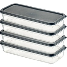 FourForce Home 4 Adet Buzdolabı Organizeri – Pp Plastik Şeffaf ve Ayarlanabilir Saklama Kabı, Gıdaları Taze Tutan Fresh Box, Çok Amaçlı,mikrodalga ve Bulaşık Makinesi Uyumlu (Gri, 1200 Ml)