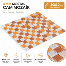 Tezgah Arası 4mm Kristal Cam Mozaik ( 1 Kutu = 1 m2 Fiyatıdır )
