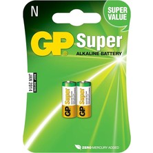 FourForce Batteries GP910A Süper Alkalin LR1/N/910A Boy Yarım Kalem Pil, 1.5 Volt, 2'li Kart