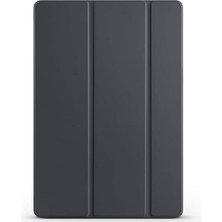 FourForce Samsung Galaxy Tab S10 Fe Plus / 13.1" Inç ile Uyumlu Tablet Kılıfı Smart Cover Uyku Modlu Standlı Arkası Sert Şeffaf Kapak - Siyah