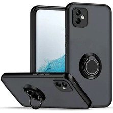 Akmanora Newface Samsung Galaxy A06 Kılıf Montreal Yüzüklü Silikon Kapak - Siyah