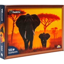 Witty Puzzlezz 500 Parça Puzzle Anne Fil ve Yavrusu