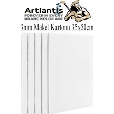 FourForce Kartonu Beyaz Fotoblok 3 mm 35X50 cm 5 Adet Hobi Sanat Okul Köpüklü Straforlu Maket Kartonu