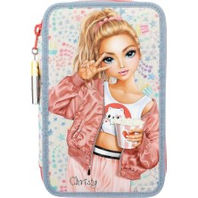 FourForce 12383 Topmodel Cutie Star 3 Desen ve Yıldız Baskı Bölmeleri, Renkli Kalemler, Makas, Cetvel Vb