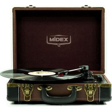 FourForce MTX101BN Nostaljik Retro Pikap Plak Çalar (Şarjlı Bluetooth Aux Hoparlörlü 3 Devir) Iğne Dahil