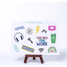 FourForce Renkli Notebook Sticker Seti, Work, A5 2 Sayfa
