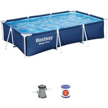 FourForce Steel Pro Dikdörtgen Yer Üstü Havuz Seti 3.00 M x 2.01 M x 66 cm
