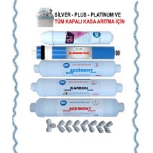 Netsu -Nsf li-İhlas Aura Cebilon silver-Platinum-Plus ve Tüm Kapalı Kasa  su arıtma filtresi,5 li Filtre seti-