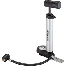 FourForce Air Sport Mini-Fahrradpumpe, Fuß-Zu-Boden- Oder Rahmen-Pumpen, Mit Messgerät Für Schrader- Und Presta-Ventilarten