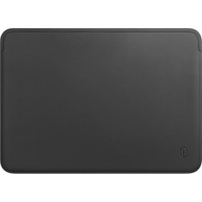 FourForce Skin Pro 15-16 Inç Laptop Kılıfı MacBook Pro 16 Air 15 Uyumlu Su Geçirmez Ince Hafif Pu Deri Sleeve 360° Koruma Premium Notebook Case Gri