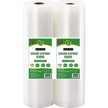 Metre Novisan 2 Adet 20CM x 500CM Gofrajlı Tırtıklı Rulo Vakum Poşeti 2'li Bobin Vakumlama Folyosu, Vakumlu Rulo, Folyo Rulosu, Vakumlu Torba